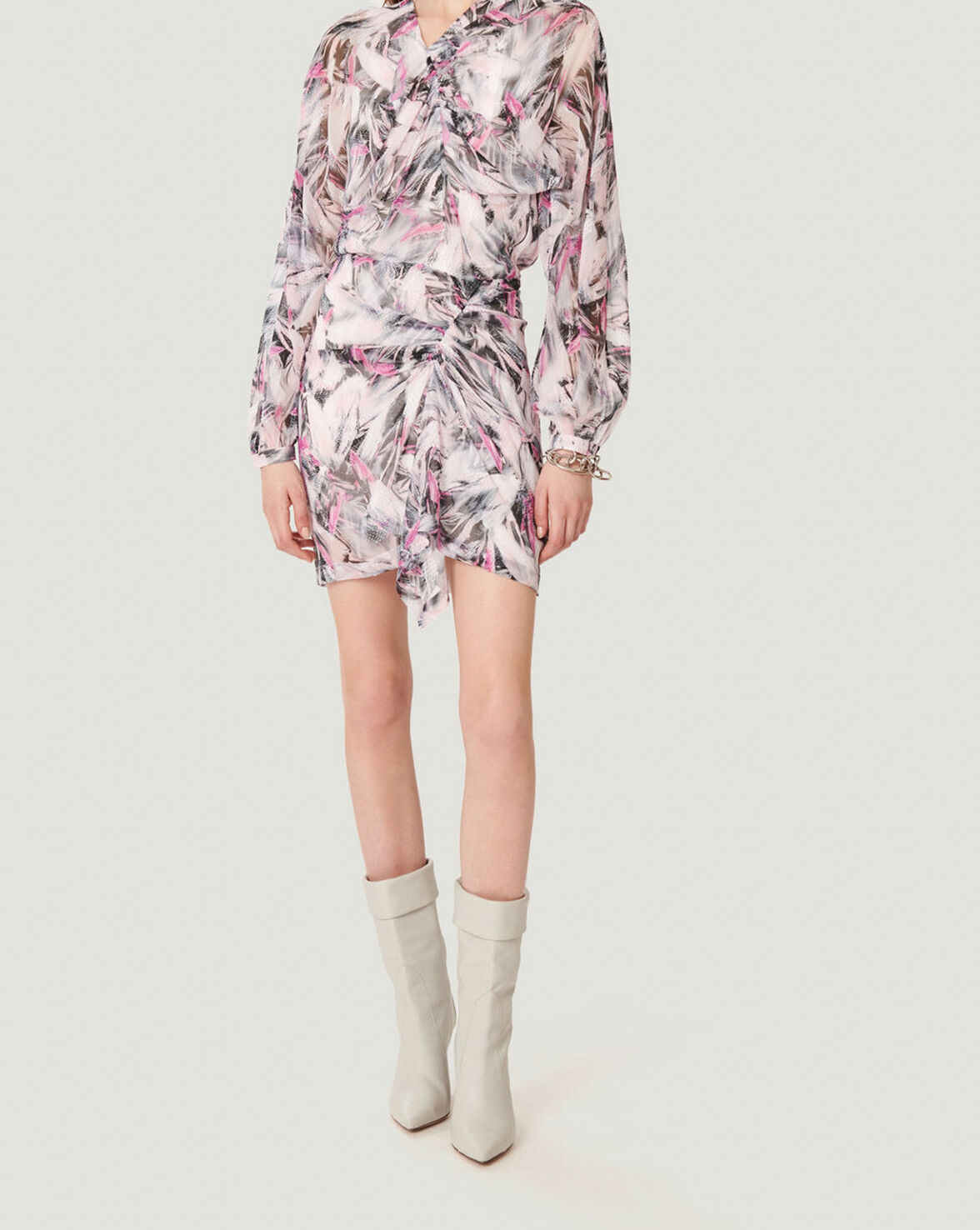 PAOLINA ABSTRACT PRINTED DRESS image number null